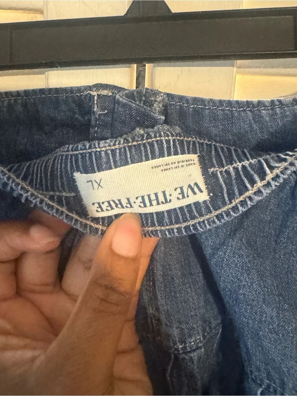 We The Free Dark Blue High-Waist Button-Front Denim Shorts - Picture 3 of 3